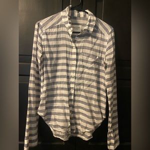 Abercrombie and Fitch womens xs grey and white striped shirt